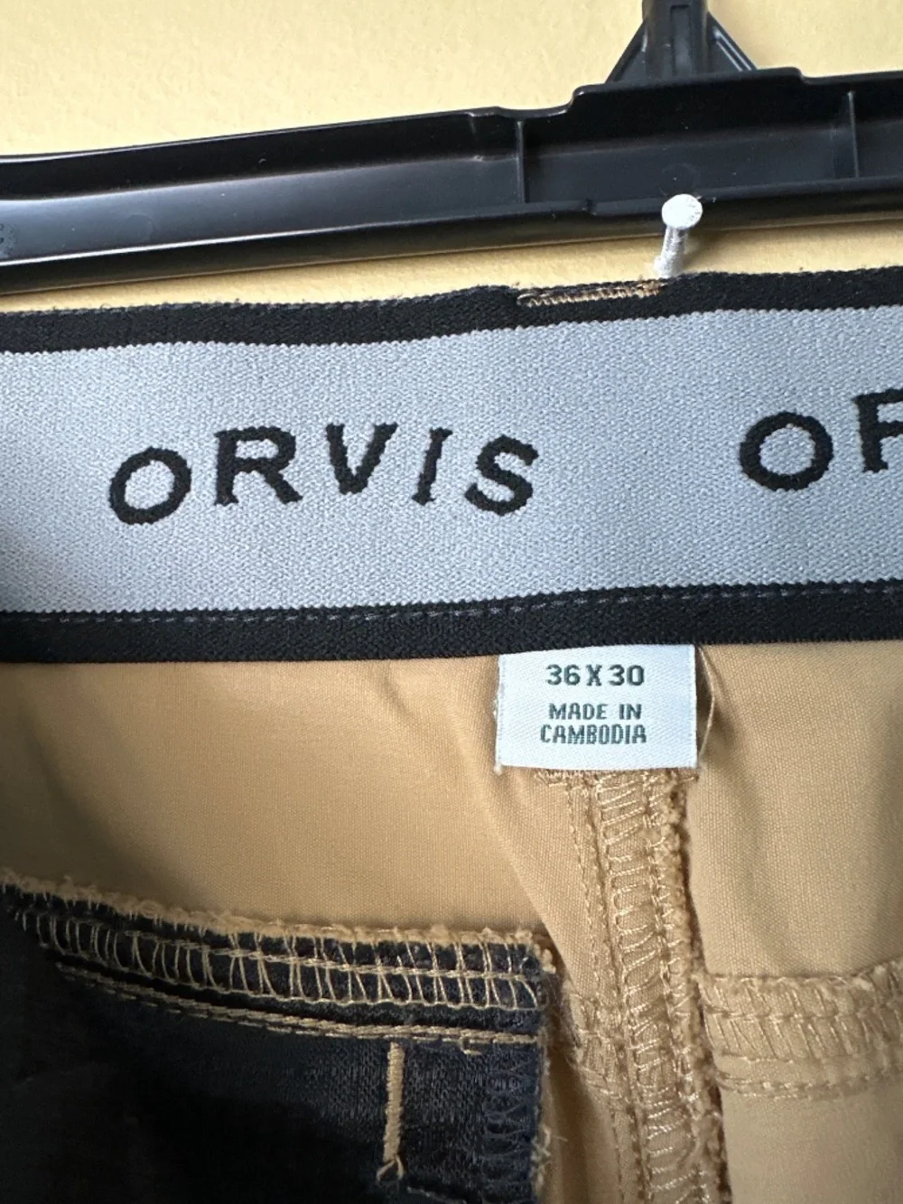 ORVIS Tech Pants Khaki Size 36x30 Comfort Waistband - Picture 3 of 7